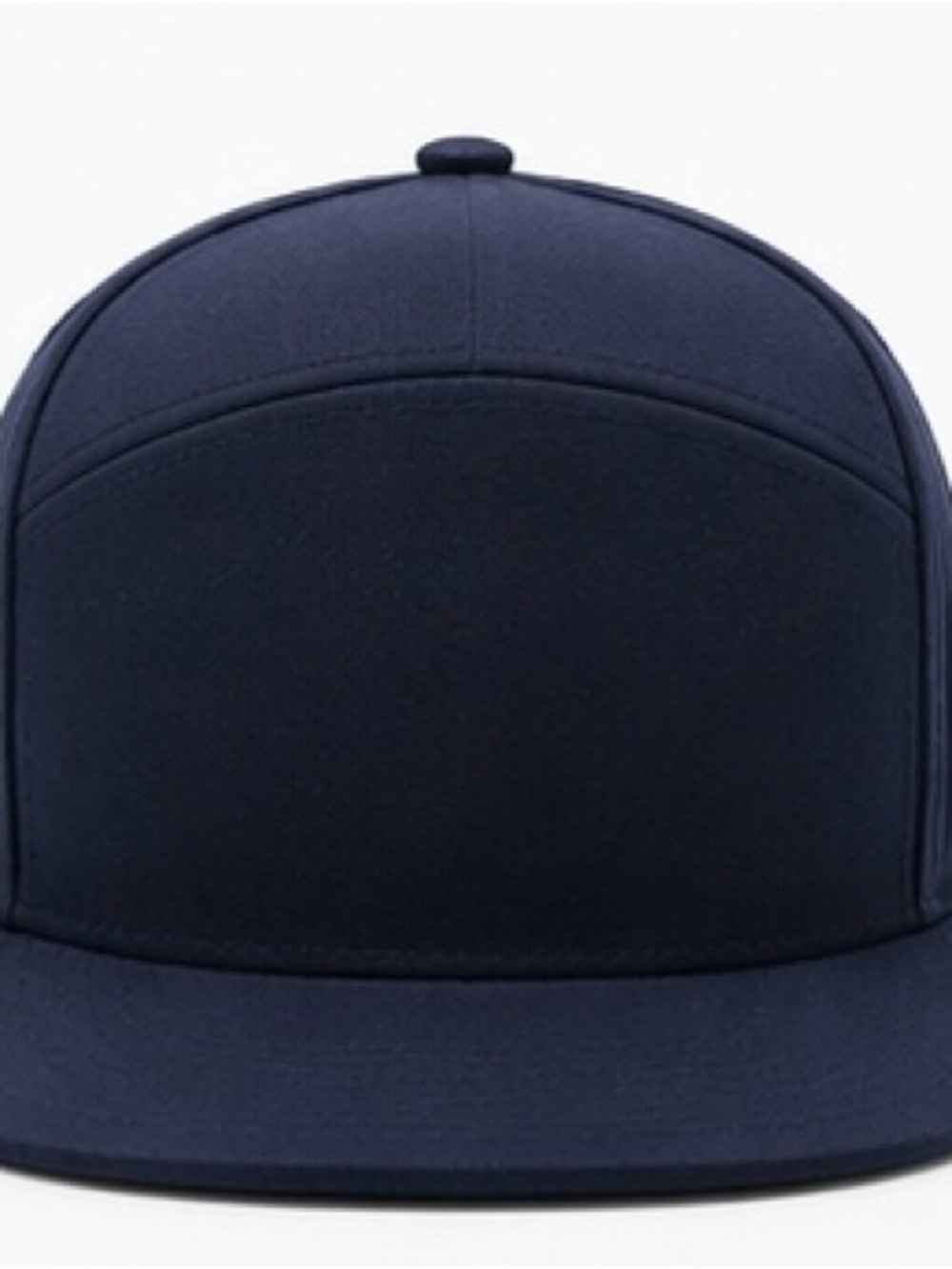 Navy Blue Blank Snapback Hat Flat Bill High Crown 6 Panel Adjustable Cap - Picture 2 of 4